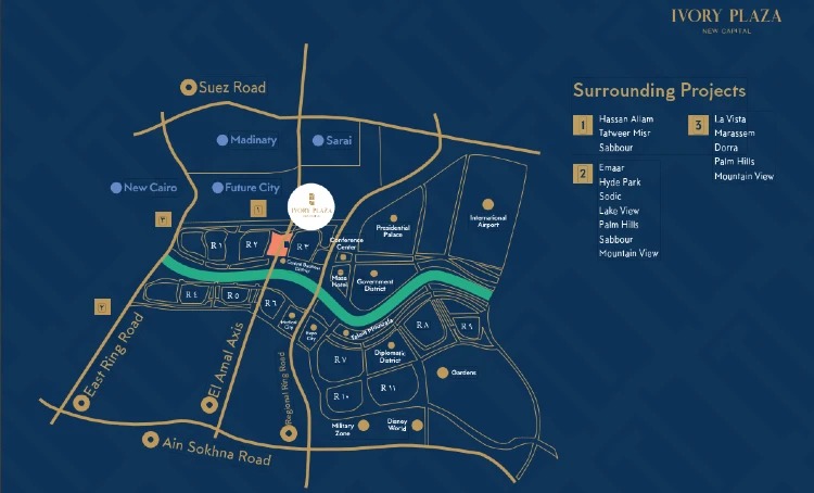 مول ايفوري بلازا العاصمة الإدارية الجديدة Mall Ivory Plaza New Capital تجاري - اداري - طبي