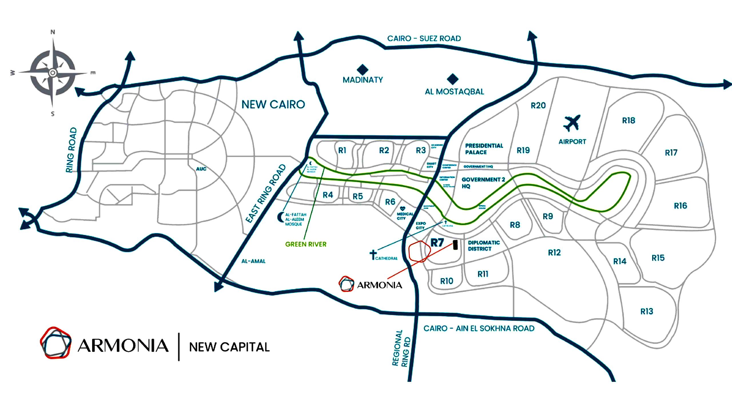 كمبوند أرمونيا العاصمة الادارية الجديدةCompound Armonia New Capital سكني