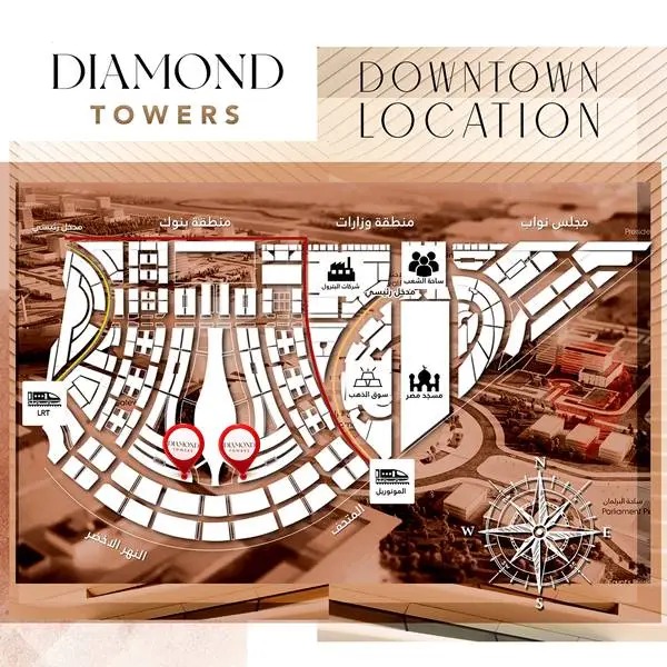 مول دايموند تاور العاصمة الإدارية الجديدةMall Diamond Tower New Capital تجاري - اداري - طبي - فندقي