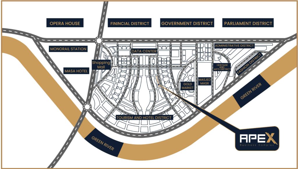 مول ابكس بيزنس كومبلكس العاصمة الإدارية الجديدةMall Apex Business Complex New Capital تجاري - اداري - طبي - فندقي