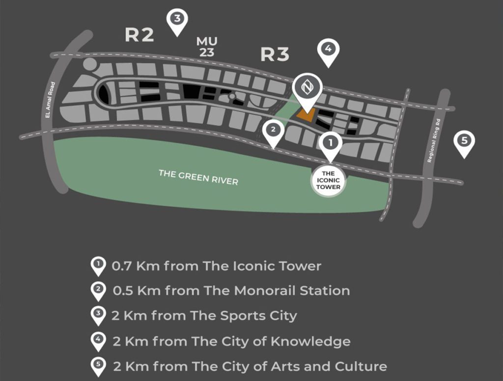 مول دبل تو تاور العاصمة الإدارية الجديدة - Mall Double Two Tower New Capitalتجاري - اداري - فندقي