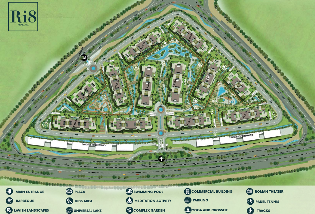 كمبوند أر اي أيت العاصمة الادارية الجديدة - Compound Ri8 New Capitalسكني