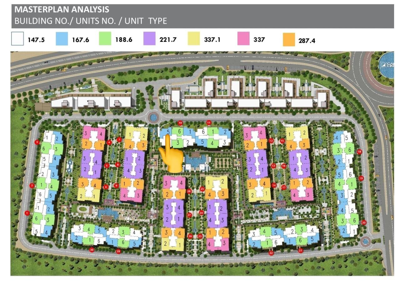 شقة سكنية علي فيو مفتوح بمنطقة R8 (العاصمة الإدارية)