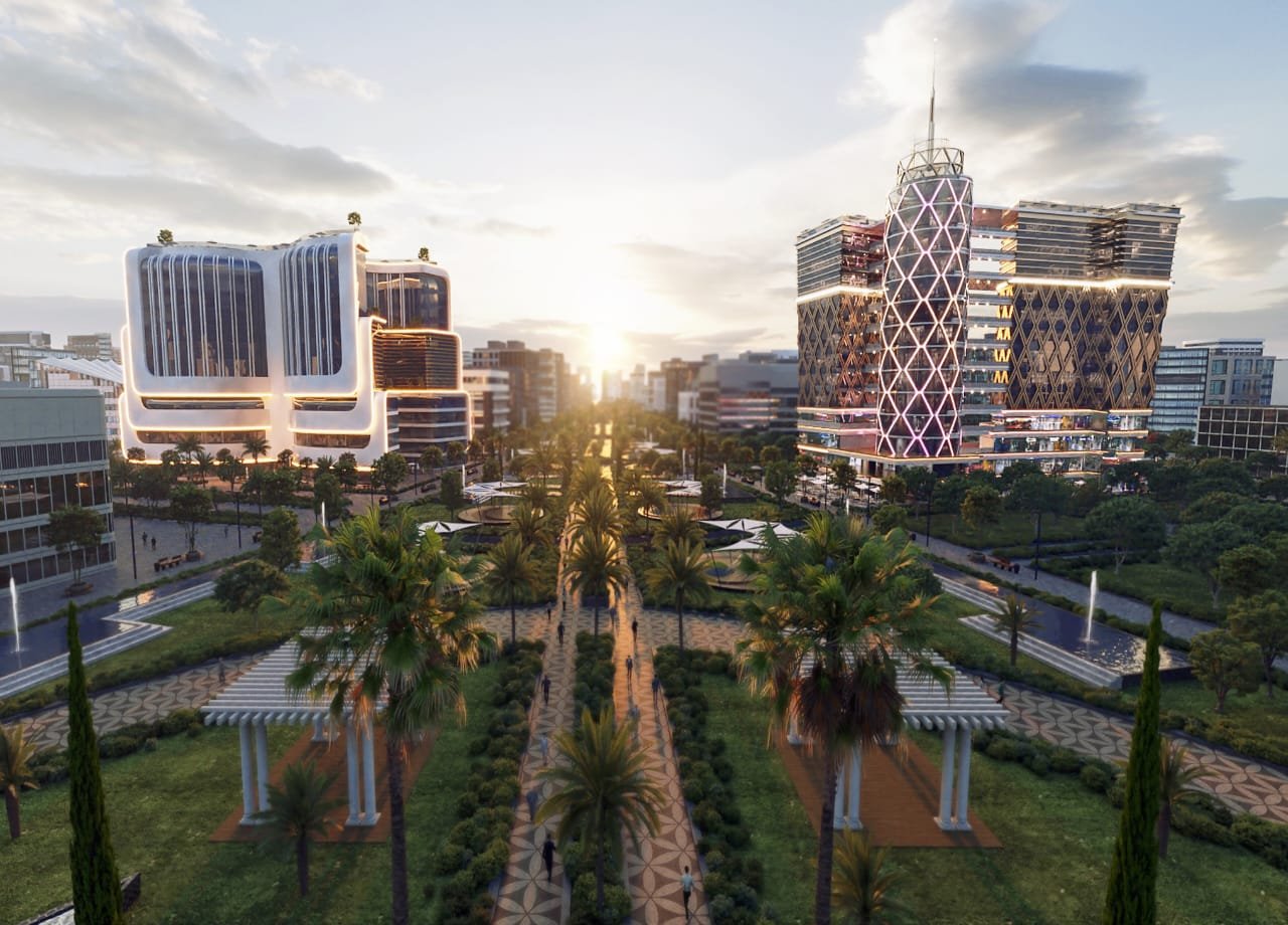 مكتب إداري علي الحديقة المركزية بالداون تاون (العاصمة الإدارية)